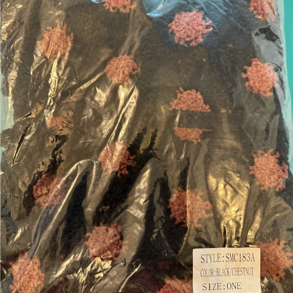 POL Black with Cinnamon Crochet Women’s Cardigan - Picture 3 of 3